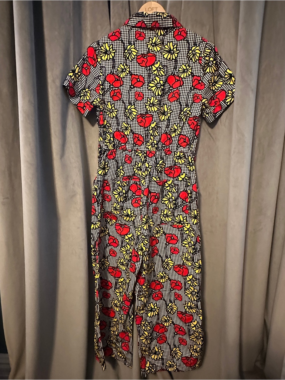 Lucy & Yak Ragan Short Sleeve Jumpsuit- Poppy Print size US 6 - Picture 6 of 9